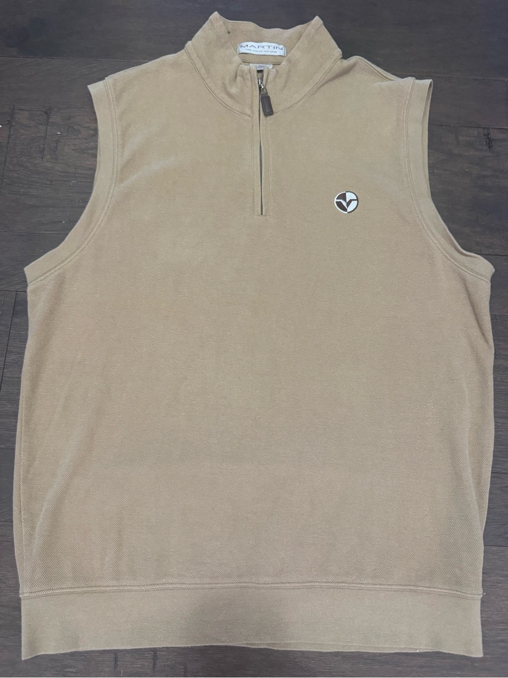 Martin Timeless of the Game Sleeveless Quarter-Zip Sweater Vest - Tan Large
